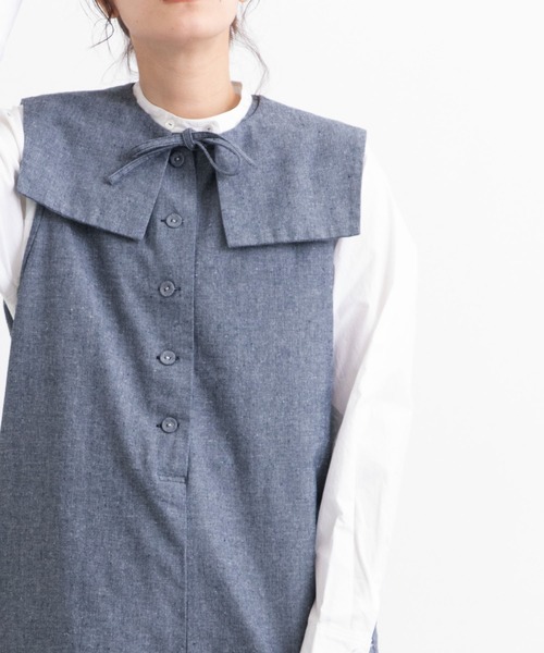 POU DOU DOU（プードゥドゥ）の「スクエアカラーオールインワン（つなぎ/オールインワン・レディース・ブラック/ネイビー/キナリ・3）」の8枚目の写真