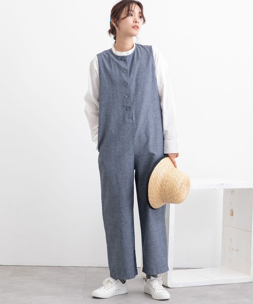 POU DOU DOU（プードゥドゥ）の「スクエアカラーオールインワン（つなぎ/オールインワン・レディース・ブラック/ネイビー/キナリ・3）」の10枚目の写真