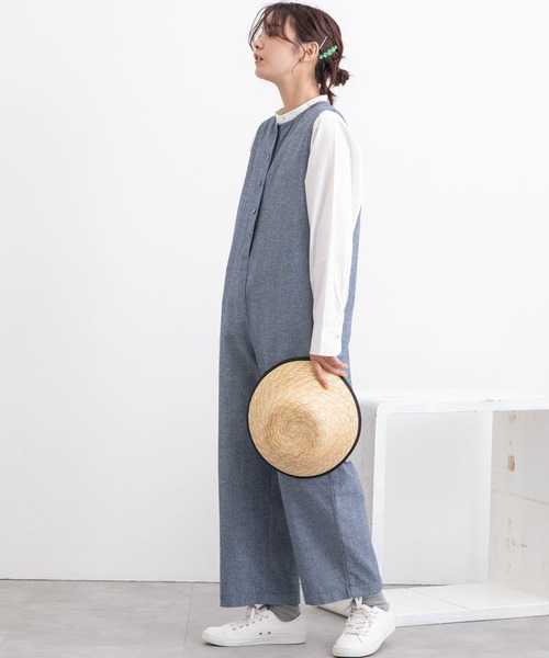 POU DOU DOU（プードゥドゥ）の「スクエアカラーオールインワン（つなぎ/オールインワン・レディース・ブラック/ネイビー/キナリ・3）」の11枚目の写真