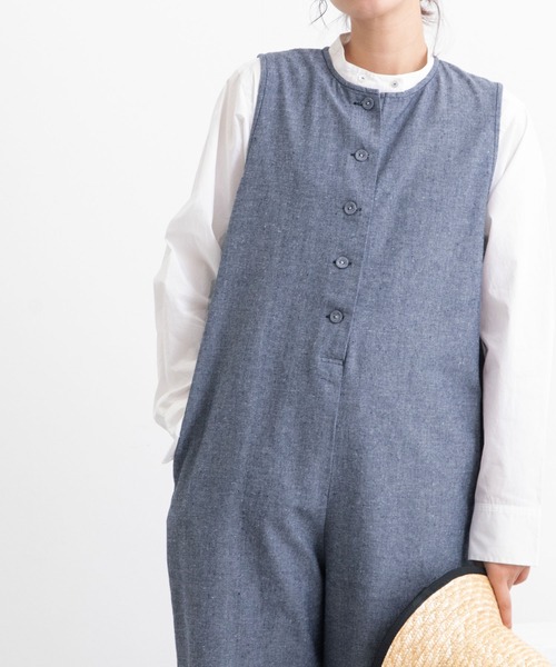 POU DOU DOU（プードゥドゥ）の「スクエアカラーオールインワン（つなぎ/オールインワン・レディース・ブラック/ネイビー/キナリ・3）」の13枚目の写真