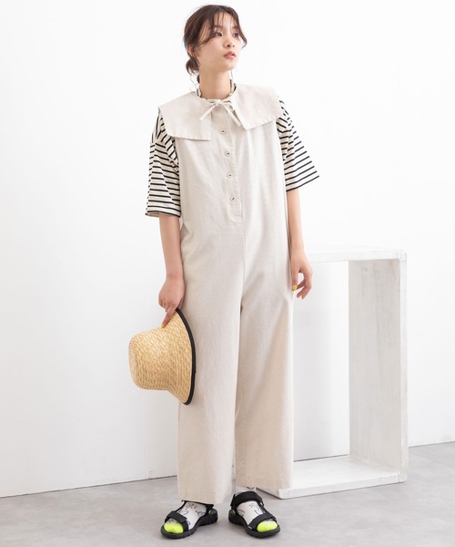 POU DOU DOU（プードゥドゥ）の「スクエアカラーオールインワン（つなぎ/オールインワン・レディース・ブラック/ネイビー/キナリ・3）」の14枚目の写真