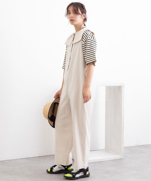 POU DOU DOU（プードゥドゥ）の「スクエアカラーオールインワン（つなぎ/オールインワン・レディース・ブラック/ネイビー/キナリ・3）」の15枚目の写真