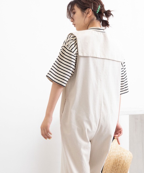 POU DOU DOU（プードゥドゥ）の「スクエアカラーオールインワン（つなぎ/オールインワン・レディース・ブラック/ネイビー/キナリ・3）」の18枚目の写真