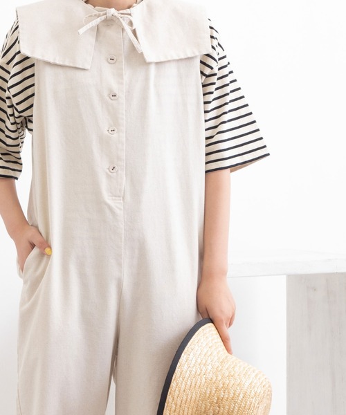 POU DOU DOU（プードゥドゥ）の「スクエアカラーオールインワン（つなぎ/オールインワン・レディース・ブラック/ネイビー/キナリ・3）」の19枚目の写真