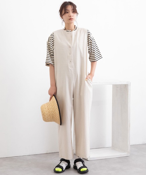 POU DOU DOU（プードゥドゥ）の「スクエアカラーオールインワン（つなぎ/オールインワン・レディース・ブラック/ネイビー/キナリ・3）」の21枚目の写真