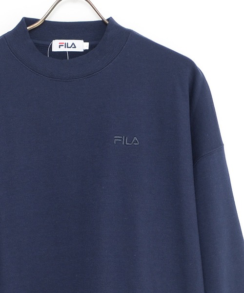 FILA（フィラ）の「FILA フィラ ブランドロゴ ツイルワッペン 刺繍 プリント 裏毛 ハーフジップ 長袖 スウェット トレーナー（スウェット・メンズ・ホワイト/ブラック/ネイビー/ピンク系その他/ブラック系その他/マスタード/ブルー・LL/M/L）」の5枚目の写真