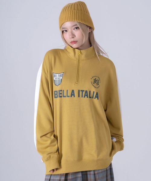 FILA（フィラ）の「FILA フィラ ブランドロゴ ツイルワッペン 刺繍 プリント 裏毛 ハーフジップ 長袖 スウェット トレーナー（スウェット・メンズ・ホワイト/ブラック/ネイビー/ピンク系その他/ブラック系その他/マスタード/ブルー・LL/M/L）」の6枚目の写真