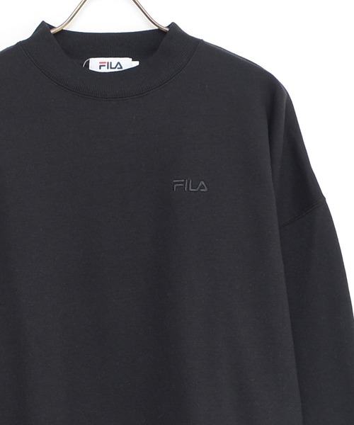 FILA（フィラ）の「FILA フィラ ブランドロゴ ツイルワッペン 刺繍 プリント 裏毛 ハーフジップ 長袖 スウェット トレーナー（スウェット・メンズ・ホワイト/ブラック/ネイビー/ピンク系その他/ブラック系その他/マスタード/ブルー・LL/M/L）」の3枚目の写真