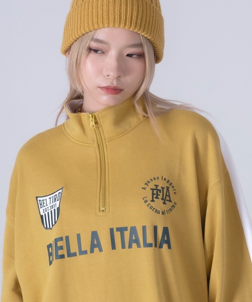 FILA（フィラ）の「FILA フィラ ブランドロゴ ツイルワッペン 刺繍 プリント 裏毛 ハーフジップ 長袖 スウェット トレーナー（スウェット・メンズ・ホワイト/ブラック/ネイビー/ピンク系その他/ブラック系その他/マスタード/ブルー・LL/M/L）」の11枚目の写真