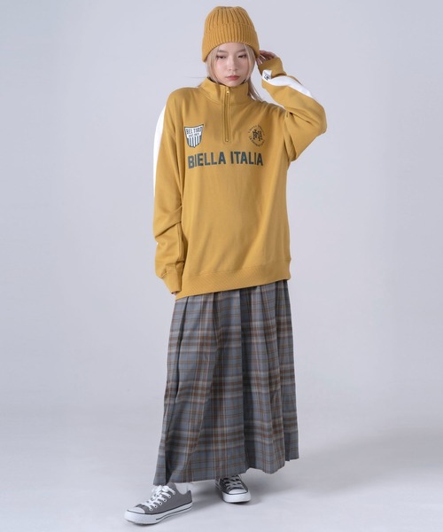 FILA（フィラ）の「FILA フィラ ブランドロゴ ツイルワッペン 刺繍 プリント 裏毛 ハーフジップ 長袖 スウェット トレーナー（スウェット・メンズ・ホワイト/ブラック/ネイビー/ピンク系その他/ブラック系その他/マスタード/ブルー・LL/M/L）」の14枚目の写真