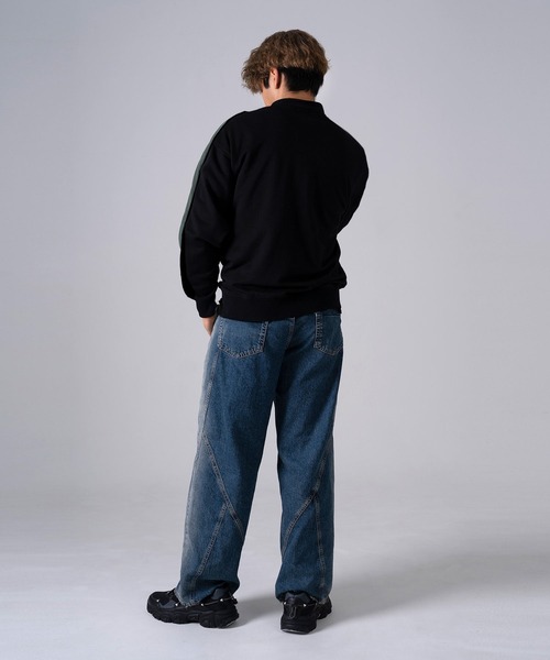 FILA（フィラ）の「FILA フィラ ブランドロゴ ツイルワッペン 刺繍 プリント 裏毛 ハーフジップ 長袖 スウェット トレーナー（スウェット・メンズ・ホワイト/ブラック/ネイビー/ピンク系その他/ブラック系その他/マスタード/ブルー・LL/M/L）」の16枚目の写真