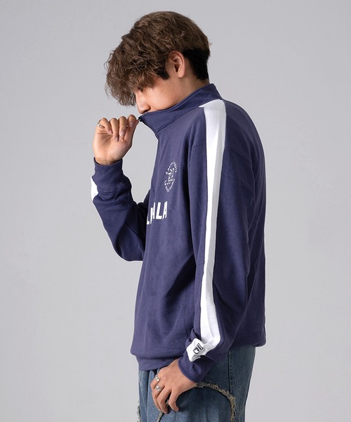 FILA（フィラ）の「FILA フィラ ブランドロゴ ツイルワッペン 刺繍 プリント 裏毛 ハーフジップ 長袖 スウェット トレーナー（スウェット・メンズ・ホワイト/ブラック/ネイビー/ピンク系その他/ブラック系その他/マスタード/ブルー・LL/M/L）」の20枚目の写真