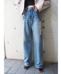 EVRIS | サイドダメージワイドデニムパンツ(デニムパンツ)