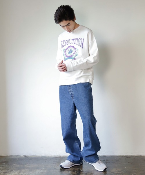 PBLIM（ページボーイリム）の「PAGEBOYLIM/カスレカレッジスウェット（スウェット・レディース・オフホワイト/ピンク/グリーン・MEDIUM/LARGE）」の19枚目の写真