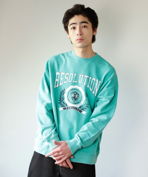 PBLIM（ページボーイリム）の「PAGEBOYLIM/カスレカレッジスウェット（スウェット・レディース・オフホワイト/ピンク/グリーン・MEDIUM/LARGE）」の21枚目の写真