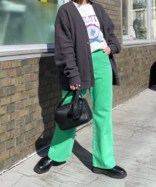 PBLIM（ページボーイリム）の「PAGEBOYLIM/カスレカレッジスウェット（スウェット・レディース・オフホワイト/ピンク/グリーン・MEDIUM/LARGE）」の13枚目の写真