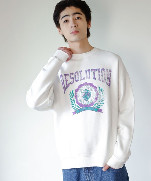 PBLIM（ページボーイリム）の「PAGEBOYLIM/カスレカレッジスウェット（スウェット・レディース・オフホワイト/ピンク/グリーン・MEDIUM/LARGE）」の15枚目の写真