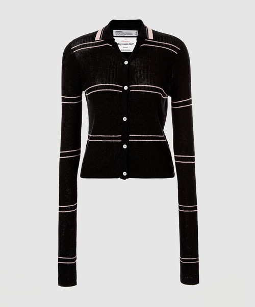DAIRIKU(ダイリク)の「"Amuler" Polo Kint Cardigan(カーディガン/ボレロ・レディース・ブルー系その他/ブラック×ピンク・F)」の2枚目の写真