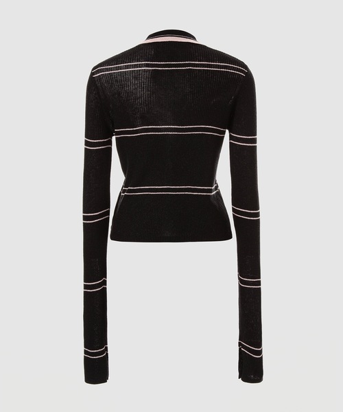 DAIRIKU(ダイリク)の「"Amuler" Polo Kint Cardigan(カーディガン/ボレロ・レディース・ブルー系その他/ブラック×ピンク・F)」の3枚目の写真