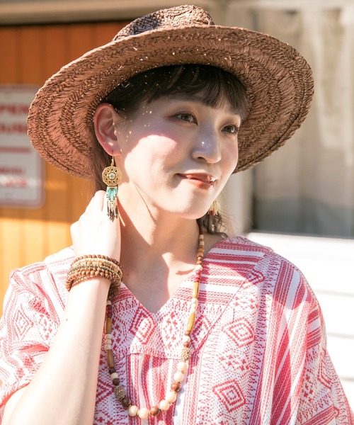 チャイハネ（チャイハネ）の「【チャイハネ】ドリキャシピアス片耳用1pcs（ピアス（片耳用）・レディース・レッド/ターコイズブルー・FREE）」の8枚目の写真