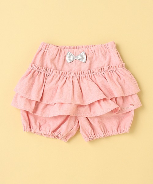 kladskap（クレードスコープ）の「ショート丈フリルパンツ（その他パンツ・キッズ・ピンク/ネイビー・90cm/100cm/80ｃｍ/110cm）」の2枚目の写真