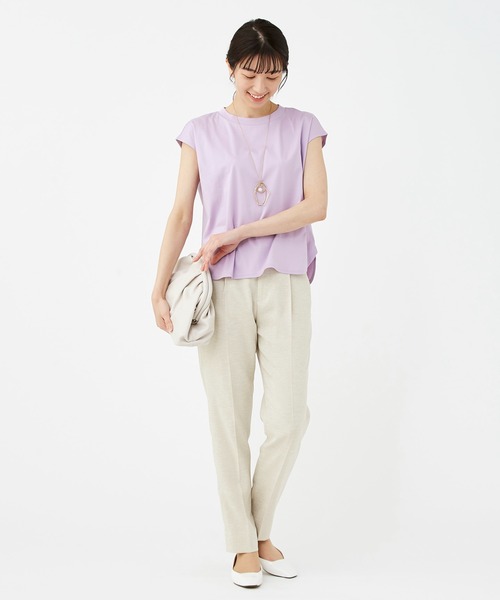 KASHIYAMA（カシヤマ）の「リネンライクポリストレッチ1タックテーパードパンツ（その他パンツ・レディース・サックスブルー/ナチュラル/ホワイト・マルチサイズ）」の16枚目の写真