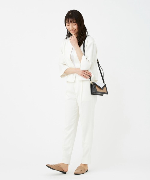 KASHIYAMA（カシヤマ）の「リネンライクポリストレッチ1タックテーパードパンツ（その他パンツ・レディース・サックスブルー/ナチュラル/ホワイト・マルチサイズ）」の12枚目の写真