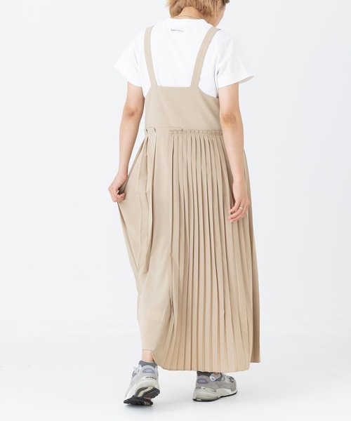 SILAS(サイラス)の「ASYMMETRIC PLEATED JUMPER SKIRT サイラスアシンメトリックプリーツジャンパースカート サロペット(ジャンパースカート・レディース・ブラック/ベージュ・ONE SIZE)」の6枚目の写真