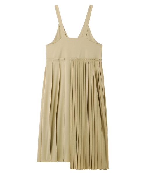SILAS(サイラス)の「ASYMMETRIC PLEATED JUMPER SKIRT サイラスアシンメトリックプリーツジャンパースカート サロペット(ジャンパースカート・レディース・ブラック/ベージュ・ONE SIZE)」の3枚目の写真