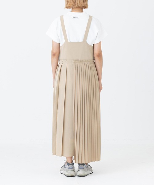 SILAS(サイラス)の「ASYMMETRIC PLEATED JUMPER SKIRT サイラスアシンメトリックプリーツジャンパースカート サロペット(ジャンパースカート・レディース・ブラック/ベージュ・ONE SIZE)」の9枚目の写真