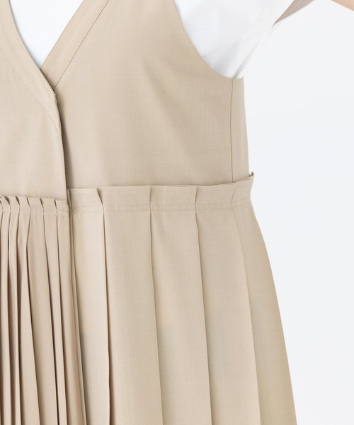 SILAS(サイラス)の「ASYMMETRIC PLEATED JUMPER SKIRT サイラスアシンメトリックプリーツジャンパースカート サロペット(ジャンパースカート・レディース・ブラック/ベージュ・ONE SIZE)」の16枚目の写真