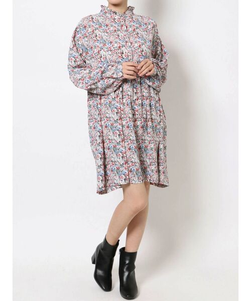 merry jenny（メリージェニー）の「flowerフリルスタンドカラーミニワンピース（ワンピース・レディース・ピンク/ブルー・FREE）」の3枚目の写真