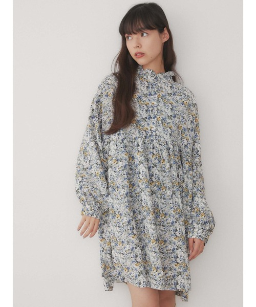 merry jenny（メリージェニー）の「flowerフリルスタンドカラーミニワンピース（ワンピース・レディース・ピンク/ブルー・FREE）」の15枚目の写真