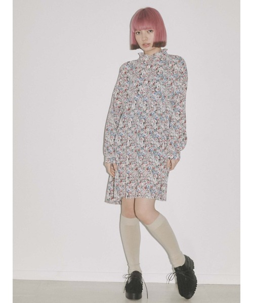 merry jenny（メリージェニー）の「flowerフリルスタンドカラーミニワンピース（ワンピース・レディース・ピンク/ブルー・FREE）」の21枚目の写真