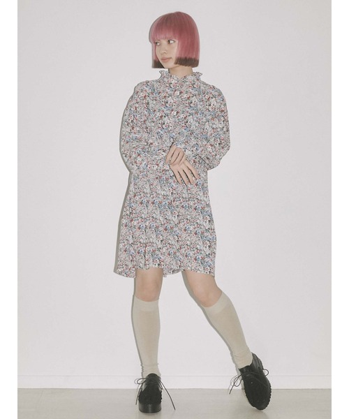 merry jenny（メリージェニー）の「flowerフリルスタンドカラーミニワンピース（ワンピース・レディース・ピンク/ブルー・FREE）」の22枚目の写真