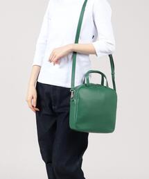 美品★アニエスベー naomi スクエア 2way レザー バッグ グリーン 美品☆アニエスベー naomi スクエア 2way レザー バッグ