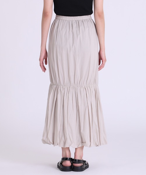 INED CLARO（イネドクラロ）の「ギャザーロングスカート【セットアップ対応】（スカート・レディース・ブラック/サンドグレー・フリー）」の7枚目の写真