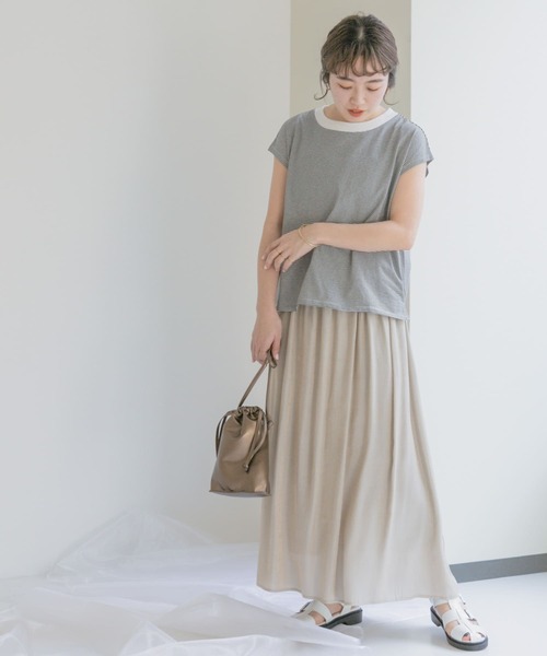 ITEMS URBANRESEARCH（アイテムズ アーバンリサーチ）の「クルーネックボーダーノースリーブTシャツ（Tシャツ/カットソー・レディース・ホワイト系その他/ブラック系その他/グリーン系その他・FREE）」の21枚目の写真