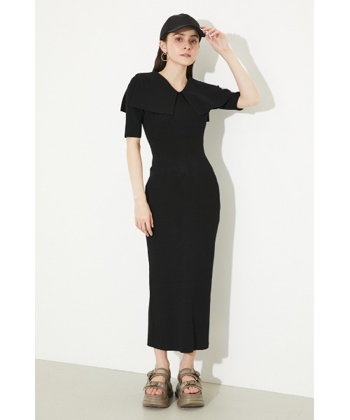 rienda 半袖ワンピース ブラック セール】コットンレースフレアワンピース 半袖 夏服（ワンピース