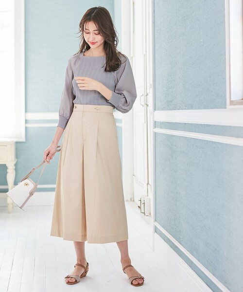 ANY SIS（エニィスィス）の「【美人百花7月号掲載】エアリー ワイドクロップド パンツ（その他パンツ・レディース・ベージュ系/ダルブルー系/ネイビー系・1/3/2）」の9枚目の写真
