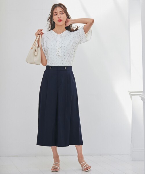 ANY SIS（エニィスィス）の「【美人百花7月号掲載】エアリー ワイドクロップド パンツ（その他パンツ・レディース・ベージュ系/ダルブルー系/ネイビー系・1/3/2）」の12枚目の写真