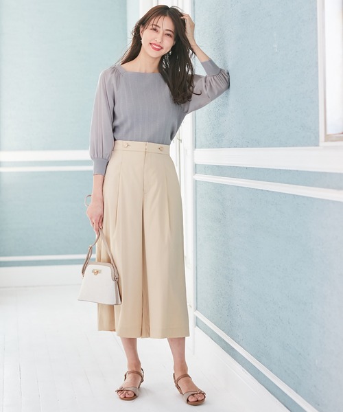 ANY SIS（エニィスィス）の「【美人百花7月号掲載】エアリー ワイドクロップド パンツ（その他パンツ・レディース・ベージュ系/ダルブルー系/ネイビー系・1/3/2）」の4枚目の写真