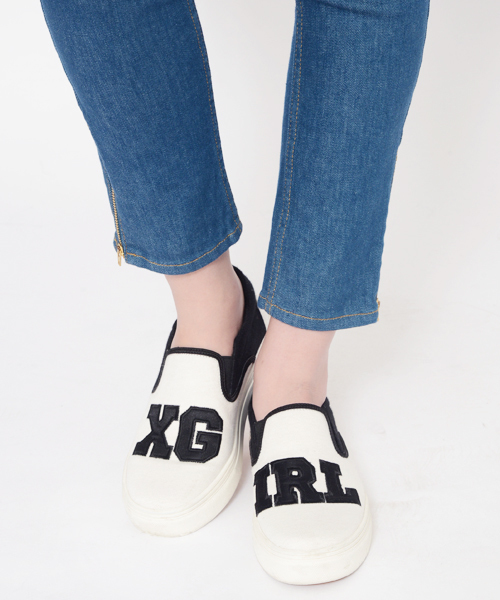 X-girl(エックスガール)の「【Zipper夏号掲載】X-girl x SUGER FREAK "SLIP-ON"(スニーカー・レディース・ホワイト/ネイビー・23cm/24cm/25cm)」の21枚目の写真