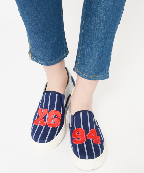 X-girl(エックスガール)の「【Zipper夏号掲載】X-girl x SUGER FREAK "SLIP-ON"(スニーカー・レディース・ホワイト/ネイビー・23cm/24cm/25cm)」の22枚目の写真