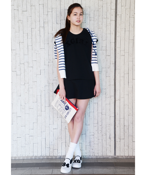 X-girl(エックスガール)の「【Zipper夏号掲載】X-girl x SUGER FREAK "SLIP-ON"(スニーカー・レディース・ホワイト/ネイビー・23cm/24cm/25cm)」の3枚目の写真
