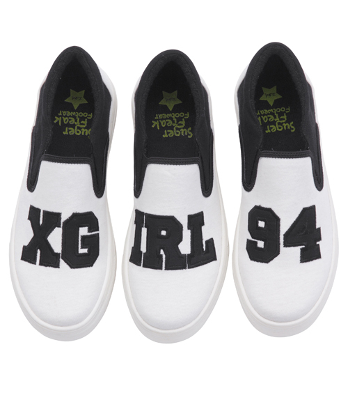 X-girl(エックスガール)の「【Zipper夏号掲載】X-girl x SUGER FREAK "SLIP-ON"(スニーカー・レディース・ホワイト/ネイビー・23cm/24cm/25cm)」の7枚目の写真