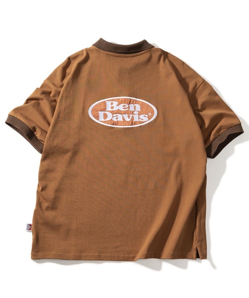 BEN DAVIS(ベンデイビス)の「【BENDAVIS/ベンデイビス】刺繍ワッペンオーバルロゴバイカラーポロシャツ/バックデザイン/ビッグシルエット(ポロシャツ・メンズ・ホワイト/チャコールグレー/ネイビー/ブラウン・M/L/XL)」の16枚目の写真
