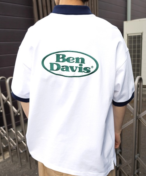 BEN DAVIS(ベンデイビス)の「【BENDAVIS/ベンデイビス】刺繍ワッペンオーバルロゴバイカラーポロシャツ/バックデザイン/ビッグシルエット(ポロシャツ・メンズ・ホワイト/チャコールグレー/ネイビー/ブラウン・M/L/XL)」の9枚目の写真