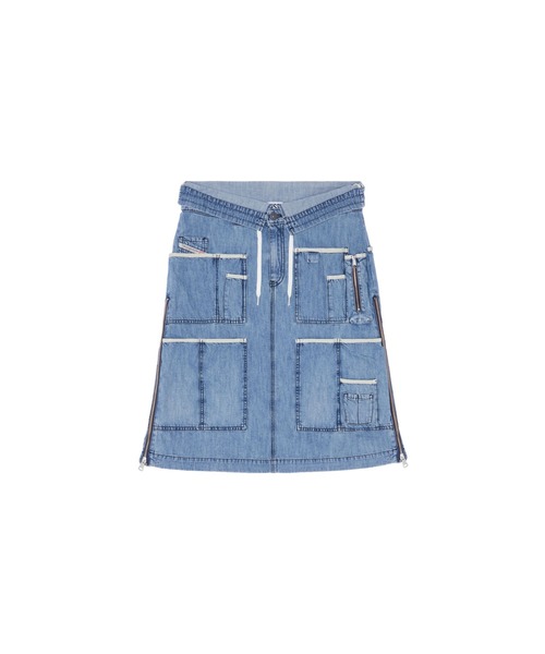 ディーゼル DIESEL スカート デニム ミディ丈 マルチポケット DIESEL（ディーゼル）の「レディース デニムスカート ミディ丈