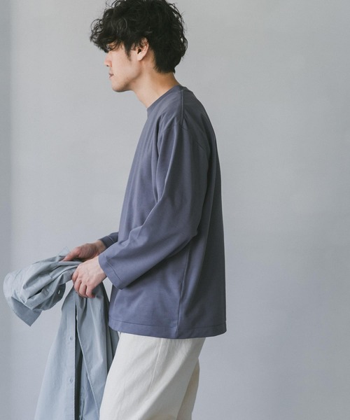 URBAN RESEARCH DOORS（アーバンリサーチドアーズ）の「ポンチ8分袖Tシャツ（Tシャツ/カットソー・メンズ・スミクロ/ブルー系その他/カーキ/ホワイト・40/38）」の17枚目の写真